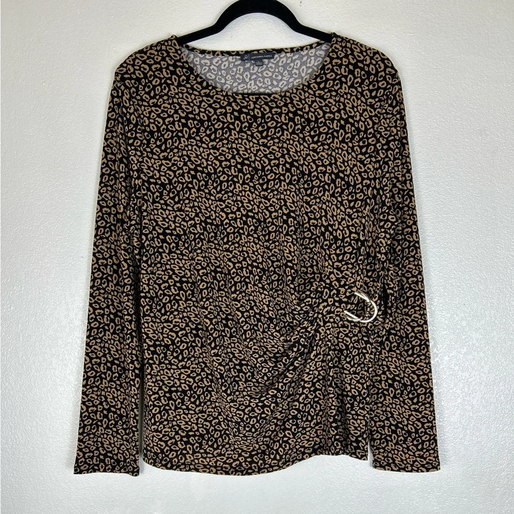 ADRIANNA PAPELL Animal Print Women’s‎ Blouse - Picture 2 of 11